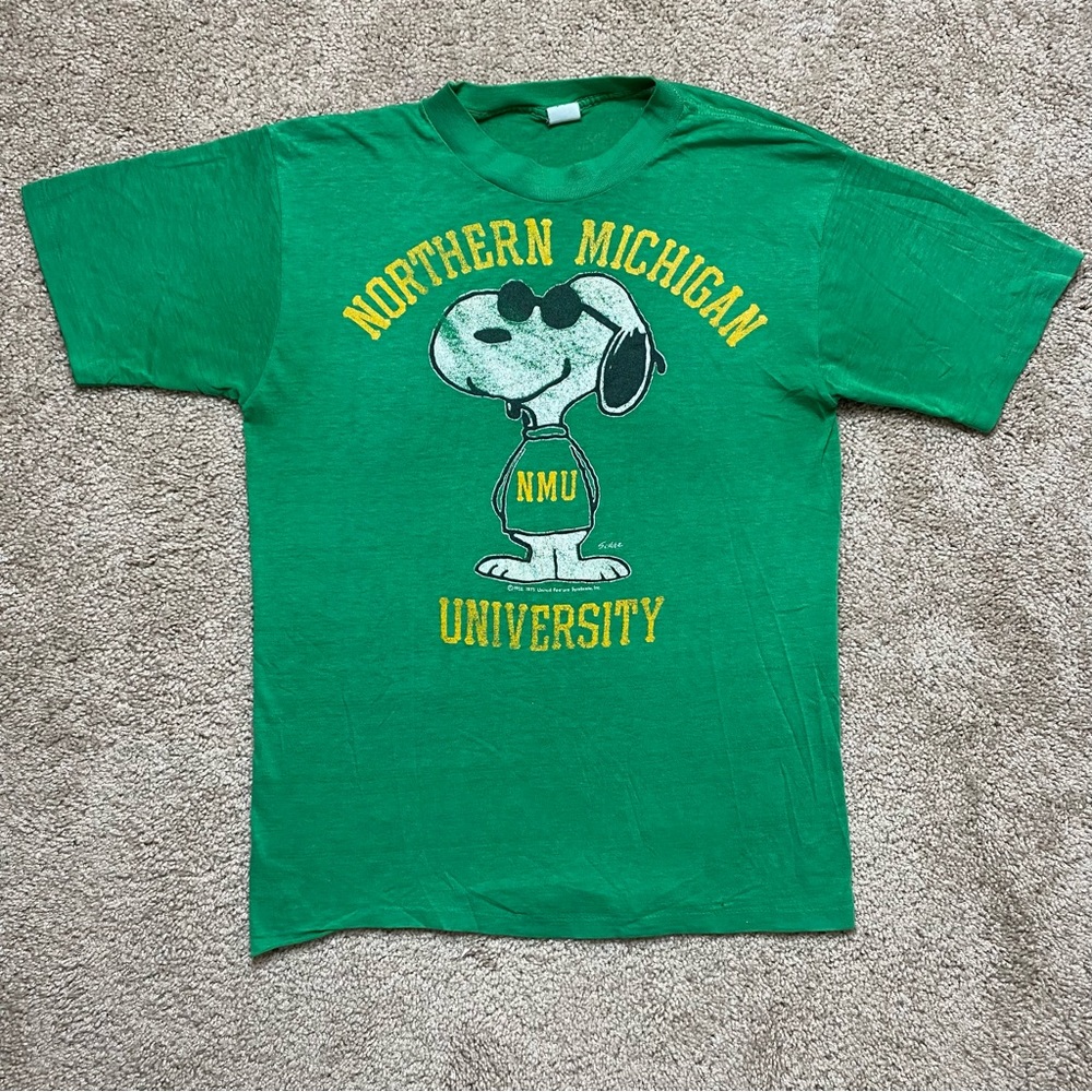 Vintage Northern Michigan University Wildcats Snoopy T Shirt